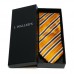 Narancssárga nyakkendő - barna-ezüst csíkos