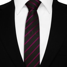 Keskeny nyakkendő - fekete/lila
