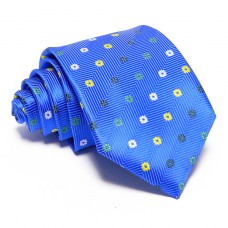 Kék nyakkendő - virágmintás