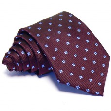 Burgundi nyakkendő - babakék mintás