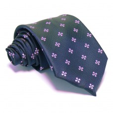Tengerészkék nyakkendő - rózsaszín mintás