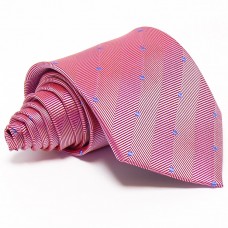 Rózsaszín, anyagában csíkos selyem nyakkendő
