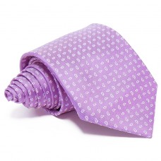 Lila selyem nyakkendő - fehér mintás