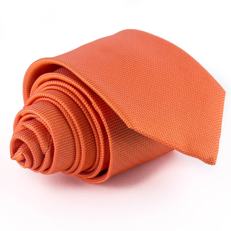 Narancssárga, anyagában mintás nyakkendő