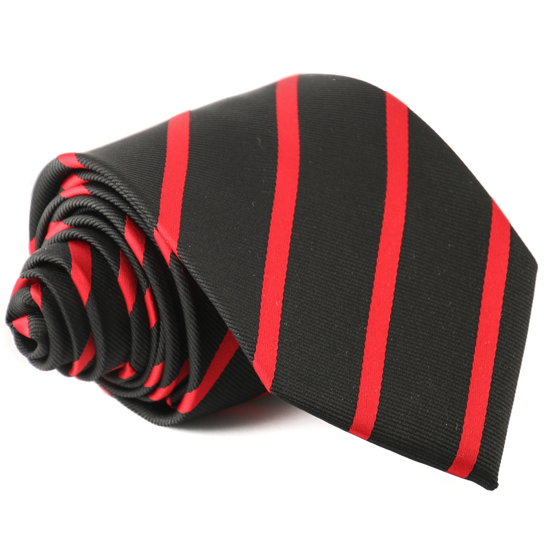 Keskeny csíkos nyakkendő - fekete/piros