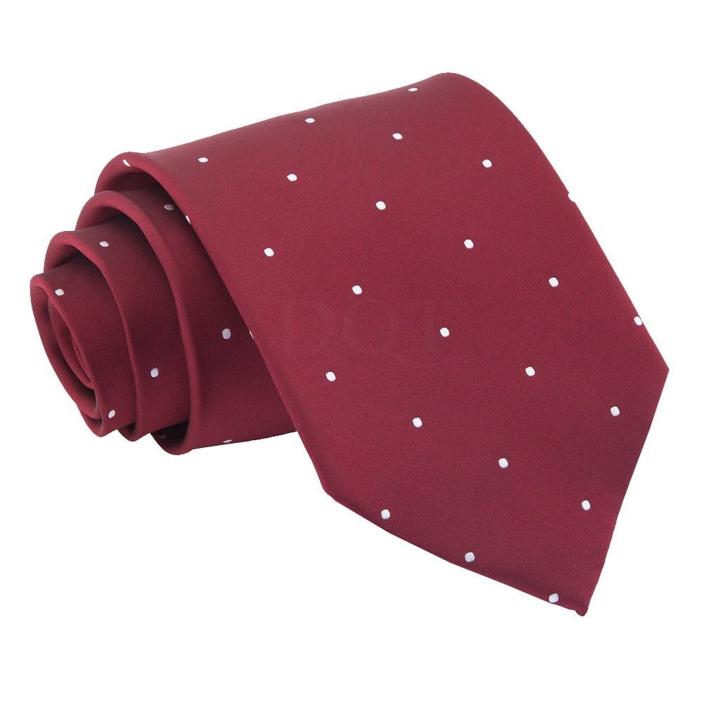 Aprópöttyös nyakkendő - burgundi