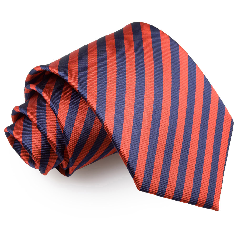  Csíkos nyakkendő - sötétkék/piros