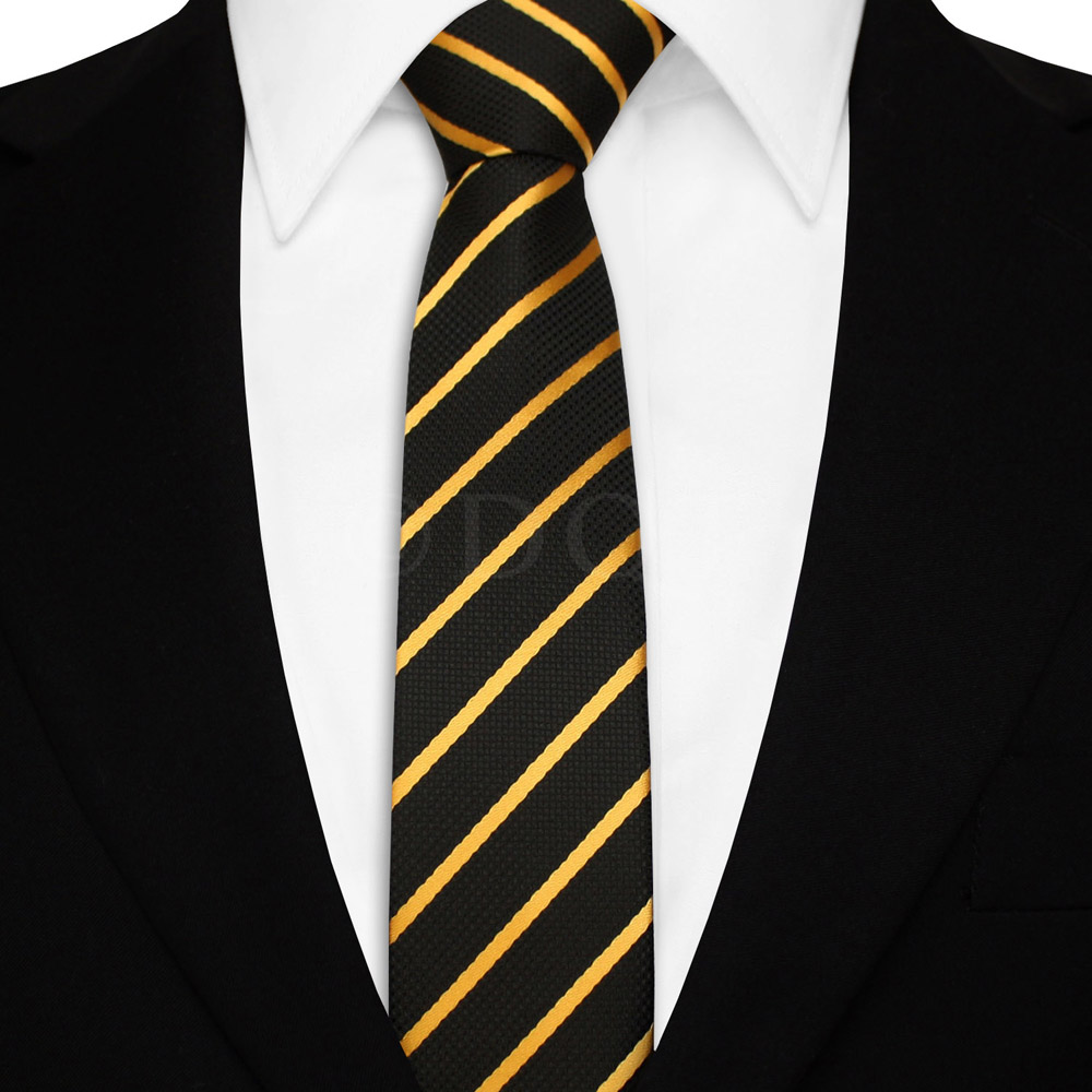 Keskeny nyakkendő - fekete/arany
