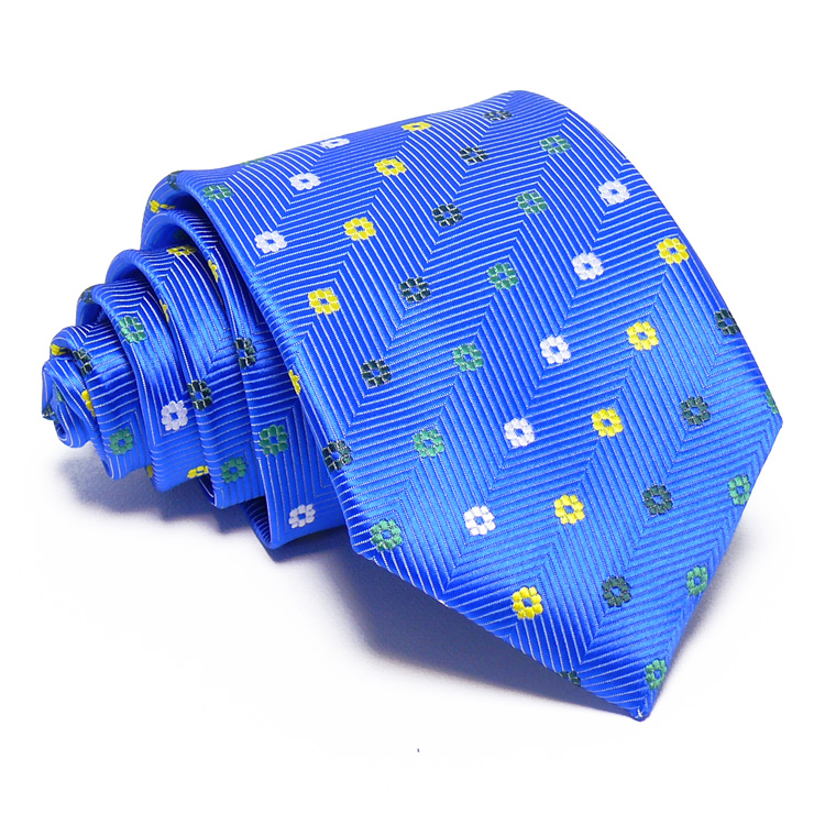 Kék nyakkendő - virágmintás