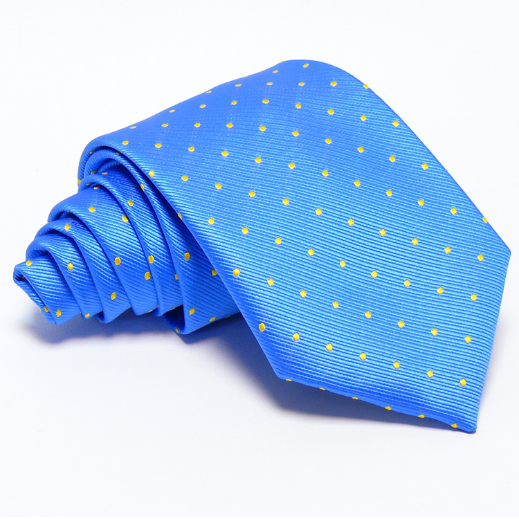 Világoskék nyakkendő - citromsárga mintás