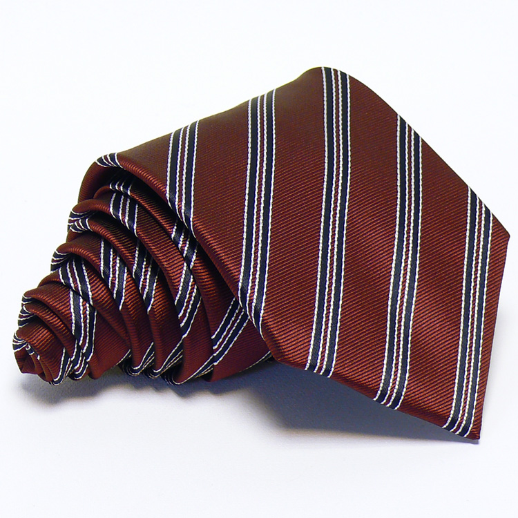 Burgundi vörös nyakkendő - fekete-fehér csíkos