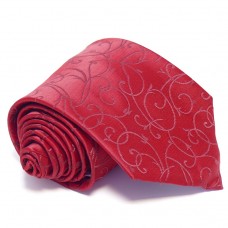 Anyagában mintás, sötét piros nyakkendő díszzsebkendővel