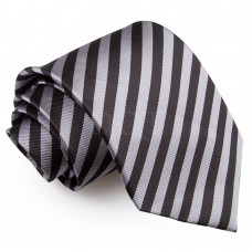Csíkos nyakkendő - fekete/szürke