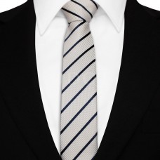 Keskeny nyakkendő - ezüst/sötétkék