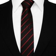 Keskeny nyakkendő - fekete/burgundi6