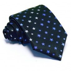 Tengerészkék nyakkendő - fehér-kék csillagos