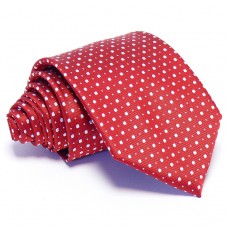 Piros nyakkendő - fehér pöttyös