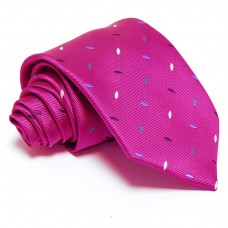Magenta nyakkendő - rózsaszín-kék mintás