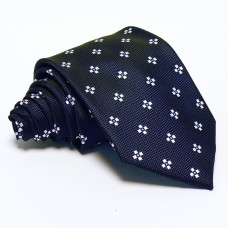 Tengerészkék nyakkendő - fehér mintás